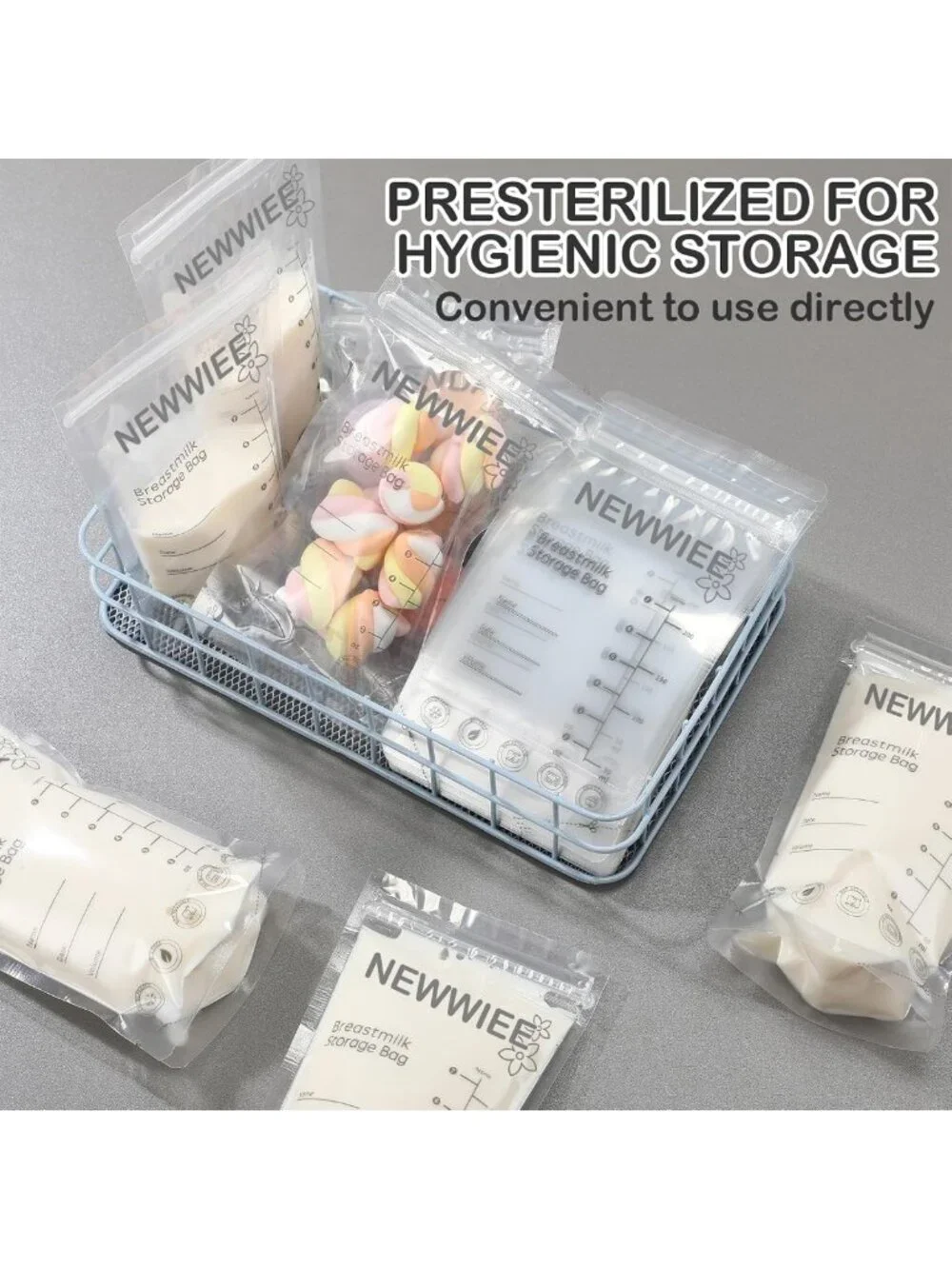 600 Count Breastmilk Storage Bags - 7oz Self-Standing, No Leak, Double Seal